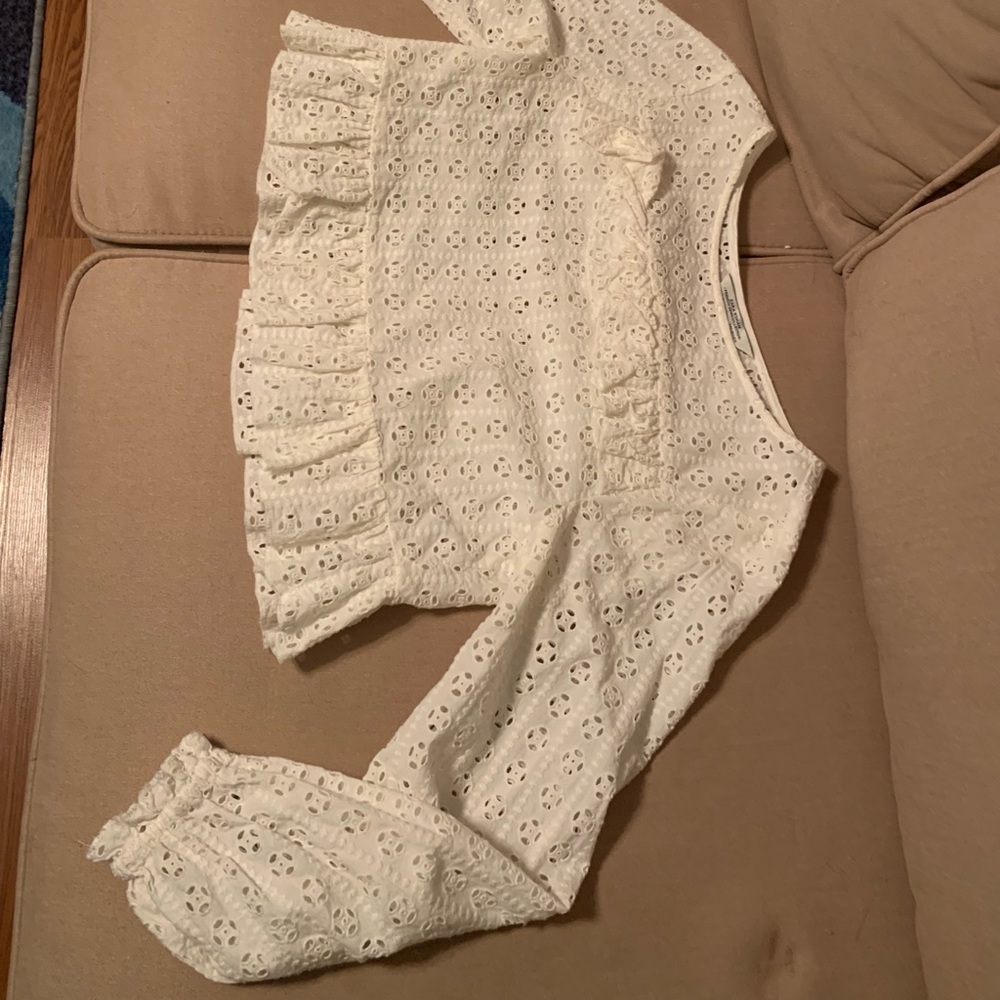 Zara crop top boho cut outs